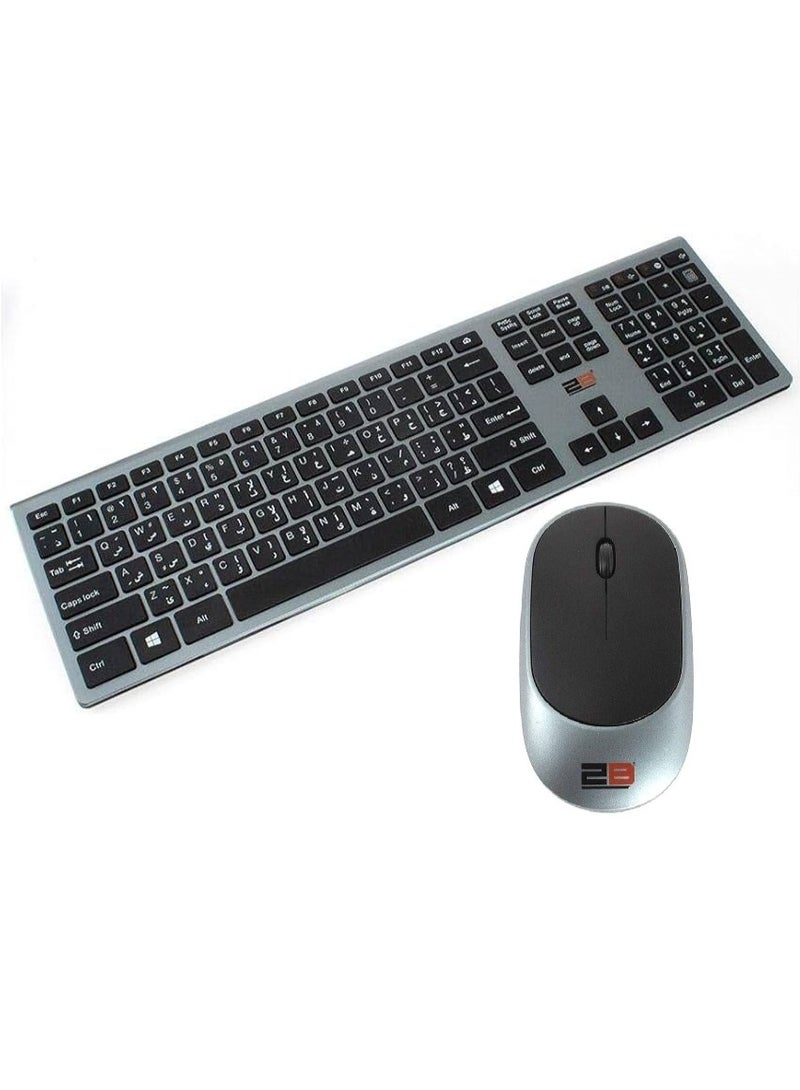 2B Business Series Wireless Keyboard and Mouse Combo KB306 - Dark Gray x Black - Image 1